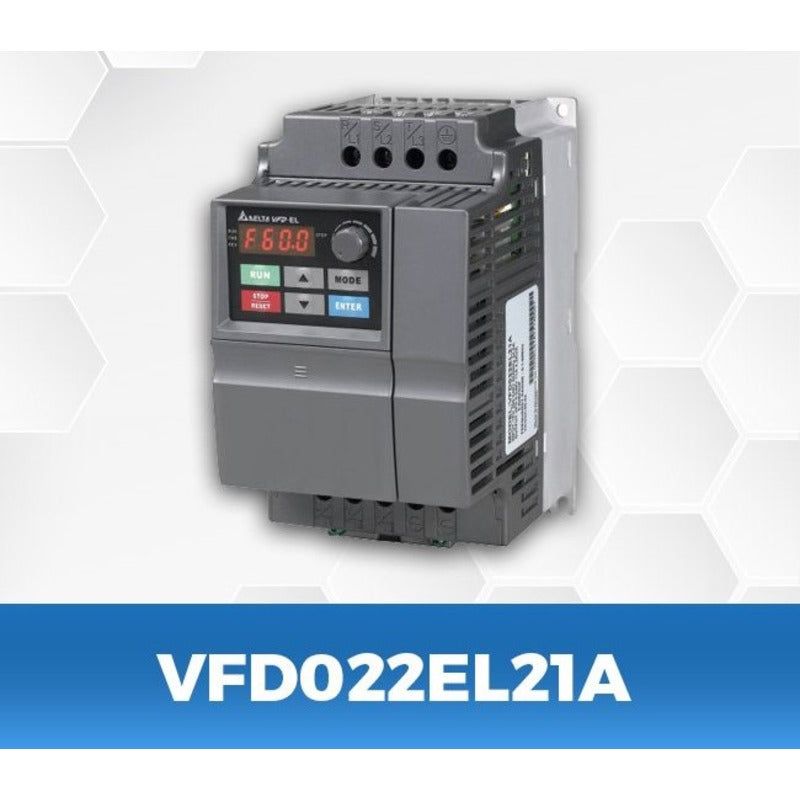 DELTA VFD022EL21A 3Hp/2.2Kw Single to three Phase AC Drive - voltkart - -