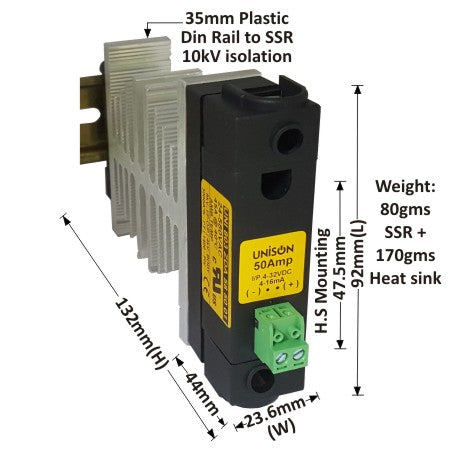 803 ZDA 58 50 01, Unison SSR Dc to Ac, 50amp