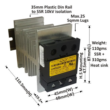 901 PHT 24 90 420 CU2, Unison Scr, Input 4-20ma, output 240vac, 90amp