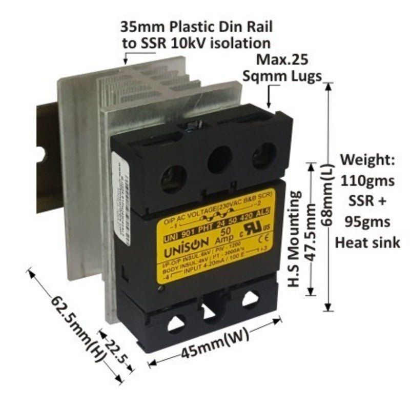 901 PHT 24 50 420 AL5, Unison Scr, Input 4-20ma, output 240vac, 50amp - voltkart - UNISON -