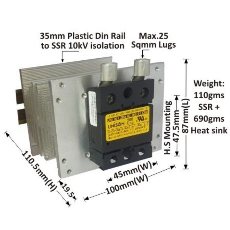 901 ZDA 60 200 01 CU2, Unison SSR Dc to Ac, 200amp - voltkart - UNISON -