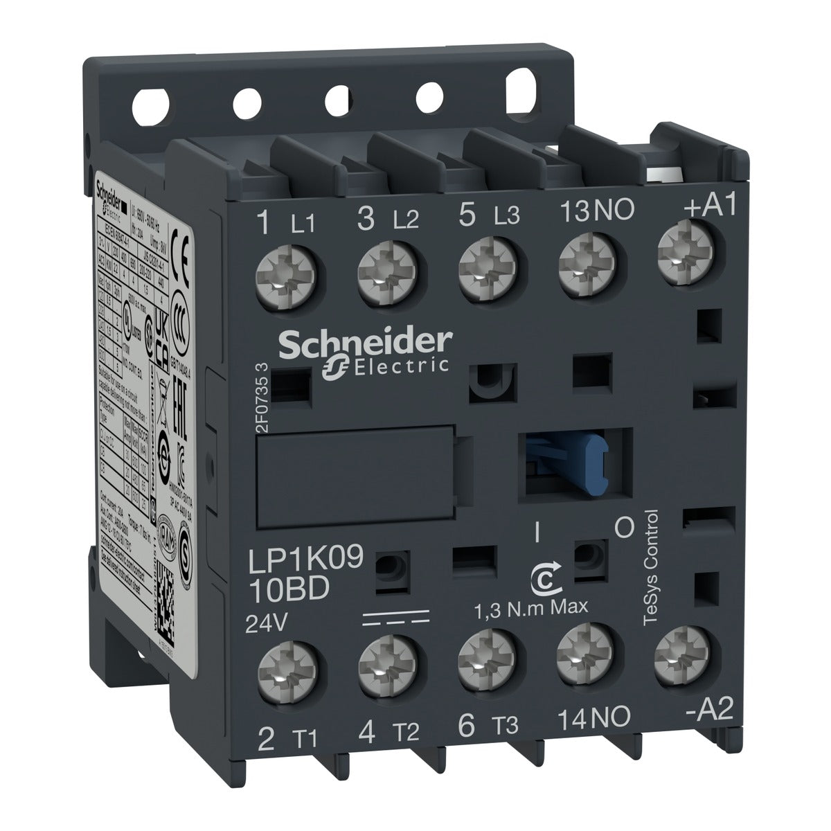 Schneider LP1K0910BD, 9Amp Mini Contactor, 24VDC coil - view 2
