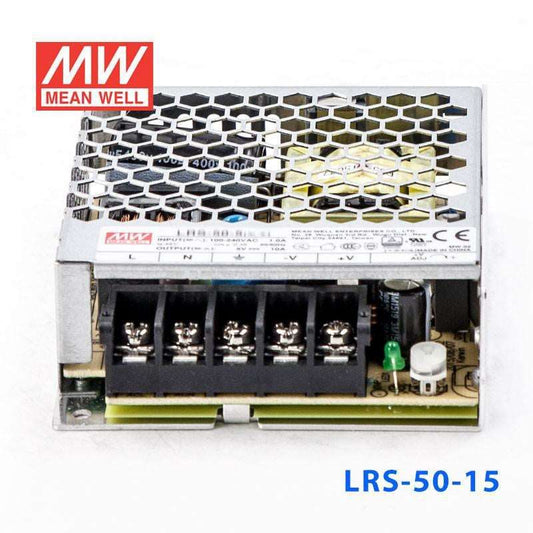 Mean Well Lrs-50-15, 15v, 3.4 amp SMPS Power Supply - voltkart - MEANWELL -