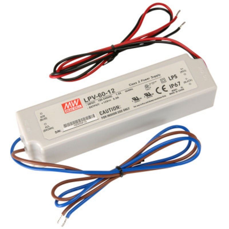 Mean well 12vx5a Constant Voltage Drivers LPV-60-12 IP67 - voltkart - -