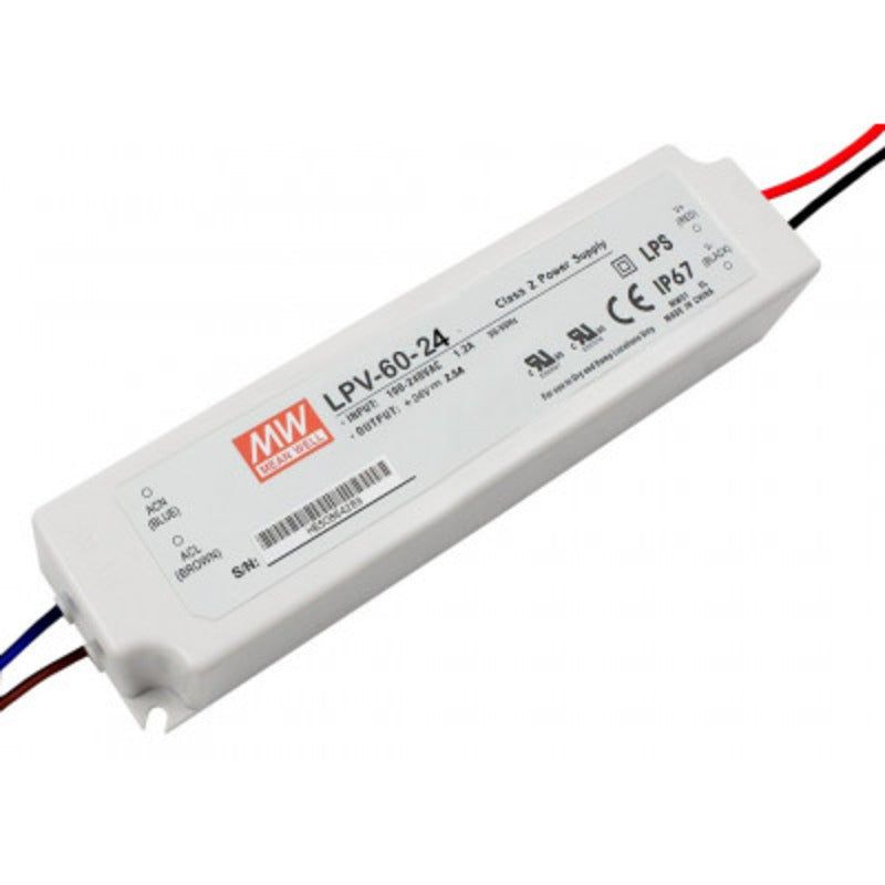 Mean well 24vx2.5a Constant Voltage Drivers LPV-60-24 IP67 - voltkart -  -
