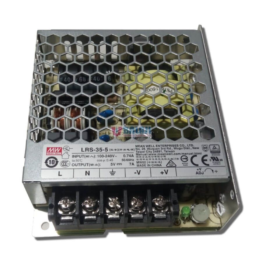 Mean well Lrs-35-5 Smps power supply, 5vdc, 7amp rated - voltkart -  -
