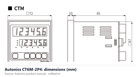 Autonics CT6M-2P4 dimensions (manufacturer datasheet drawing)
