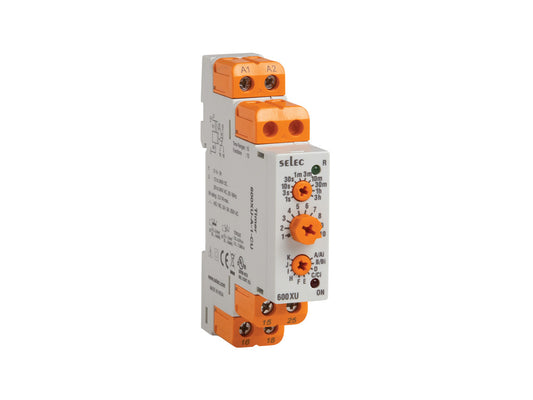 SELEC 600XU-A-1-CU 17.5 mm Din Rail Panel Mounting Timer