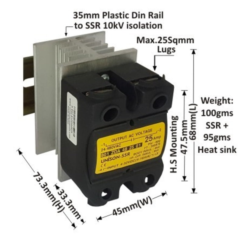 801 ZDA 48 25 01, Unison SSR Dc to Ac, 25amp