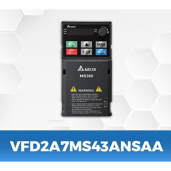 DELTA VFD2A7MS43ANSAA 1Hp/0.75Kw three phase to three phase Ac Drive