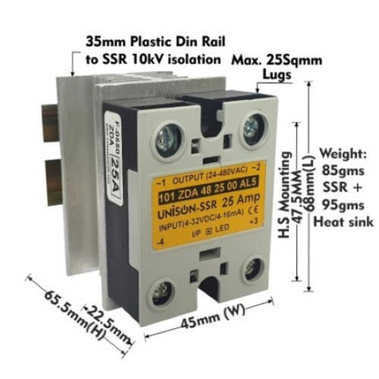 101 ZDA 48 25 01, Unison SSR Dc to Ac, 25amp