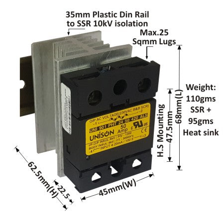 901 PHT 24 50 420 AL5, Unison Scr, Input 4-20ma, output 240vac, 50amp