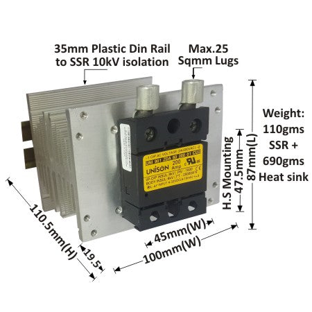 901 ZDA 60 200 01 CU2, Unison SSR Dc to Ac, 200amp