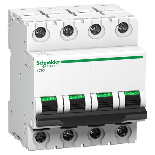 Schneider 50 amp, four pole mcb, C curve