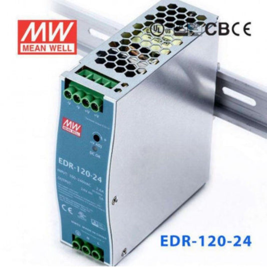 EDR-120-24 Mean Well SMPS 24V 5A DIN Rail Power Supply | Reliable Industrial Solution - voltkart - MEANWELL - 