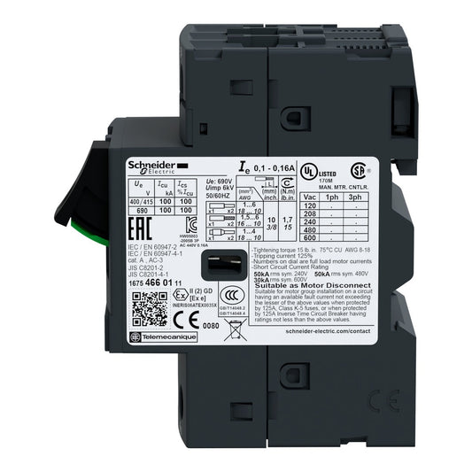 Schneider MPCB GV2ME04 Range 0.4-0.63A - view 2