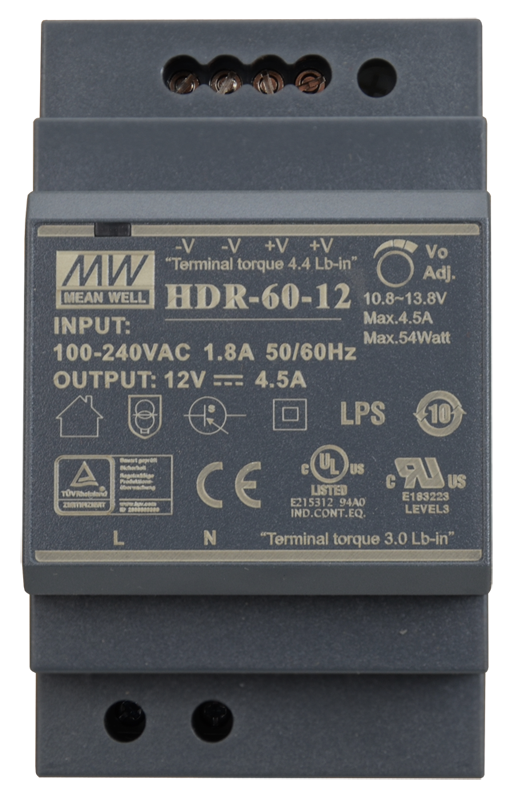 hdr-60-12 mean well smps 12vdc 5amp din mounted power supply Buy Online India
