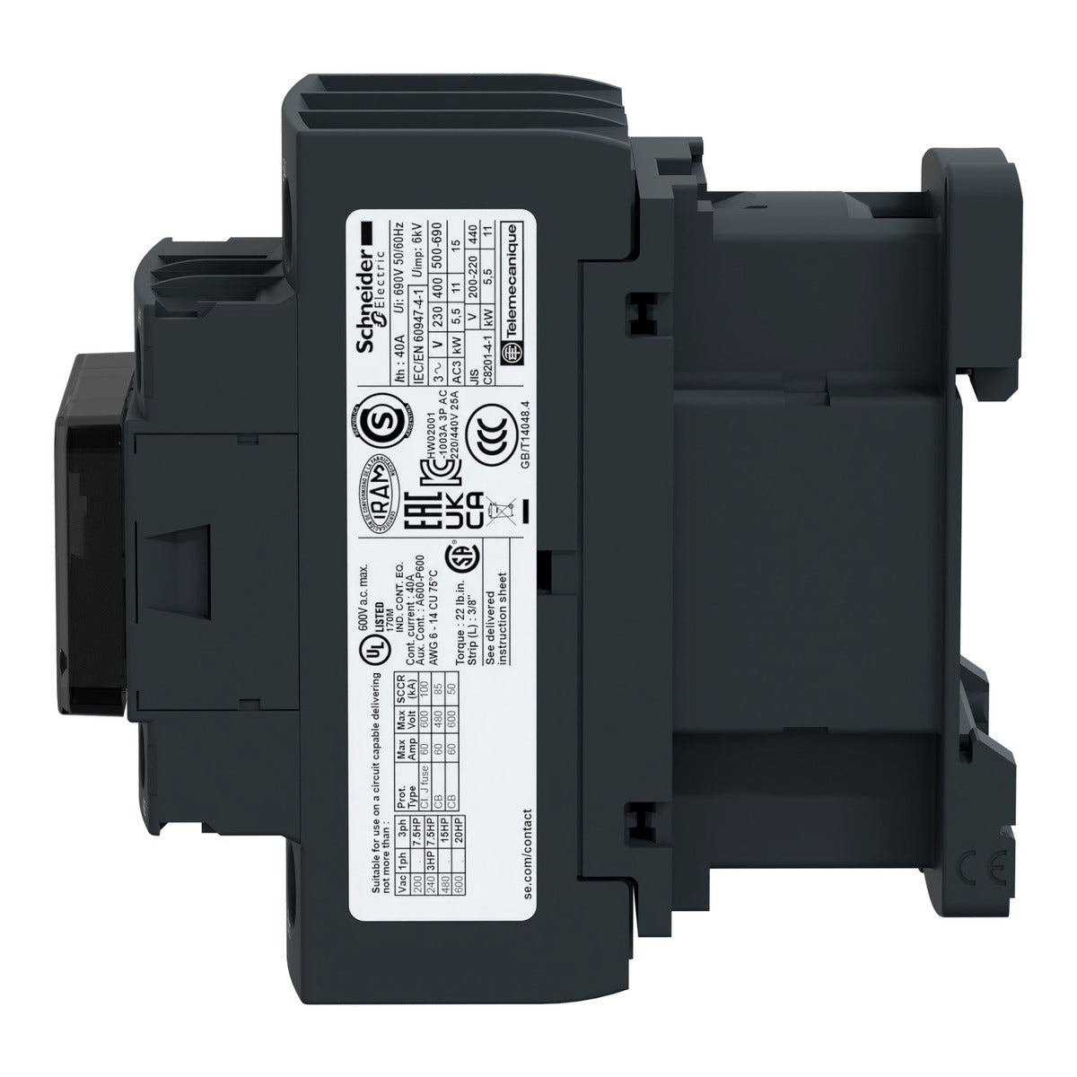Schneider LC1D25BD, 25Amp Contactor, 24VDC coil - view 2
