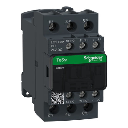 Schneider LC1D32BD, 32Amp Contactor, 24VDC coil