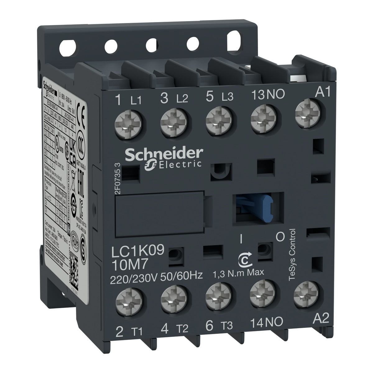 Schneider LC1K0910M7, 9Amp Mini Contactor, coil voltage 220vac - view 2