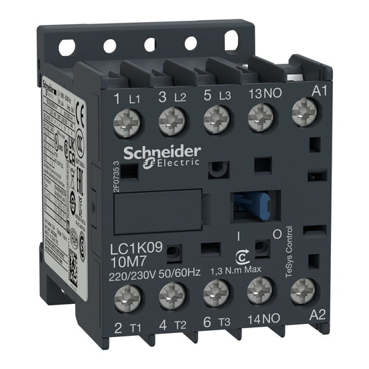Schneider LC1K0910M7, 9Amp Mini Contactor, coil voltage 220vac - view 2