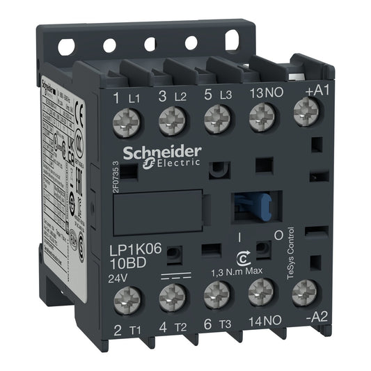 Schneider LP1K1210BD, 12Amp Mini Contactor, 24VDC coil