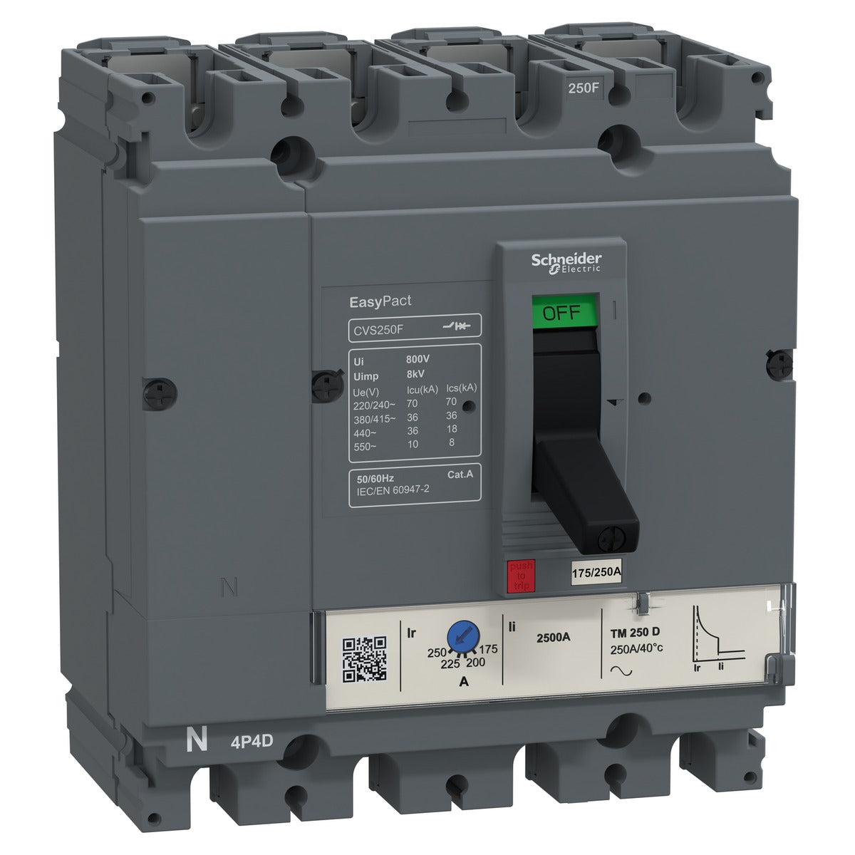 Schneider MCCB 200 amp, 4 pole 36ka, LV525342