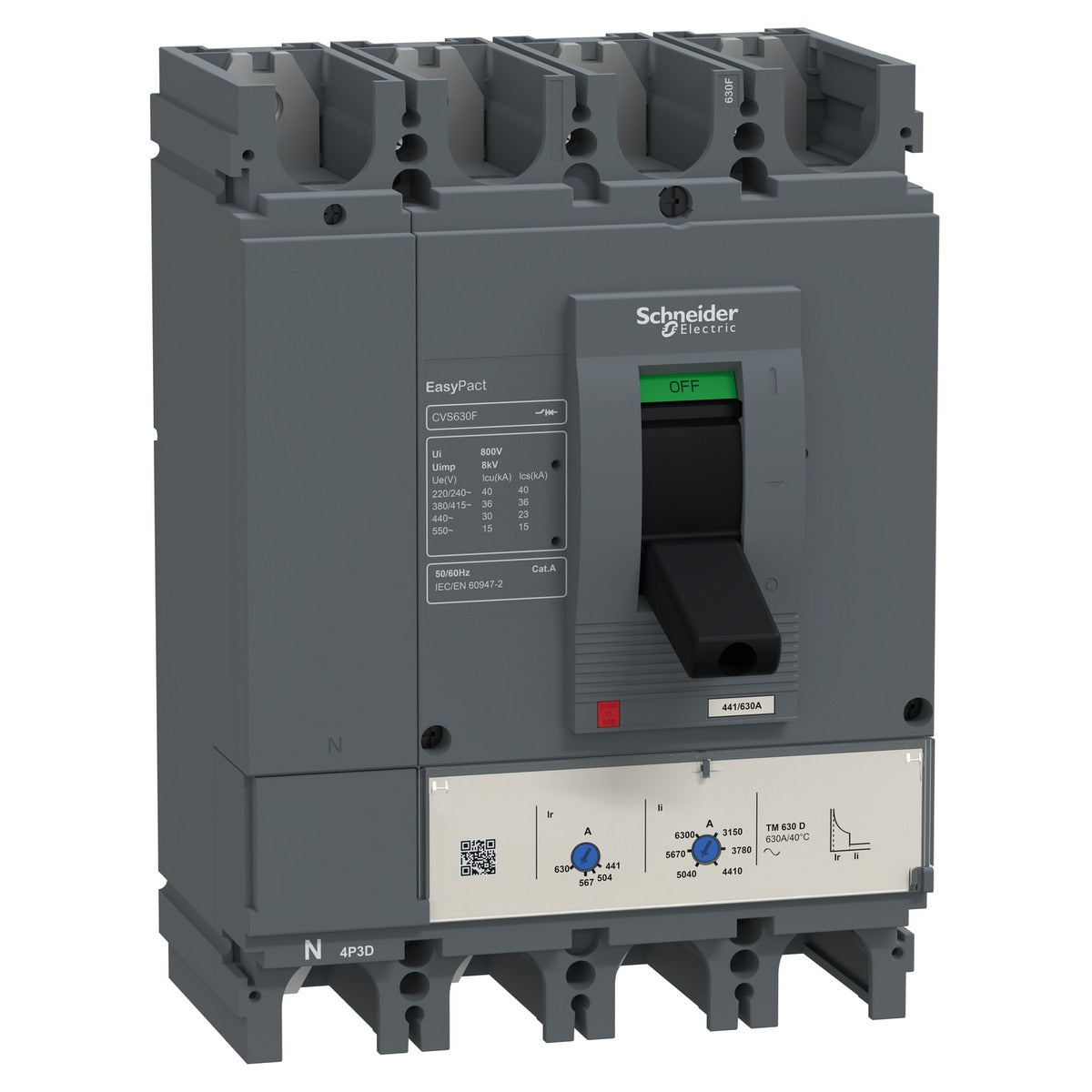 Schneider MCCB 500 amp, 4 pole 36ka, LV563308