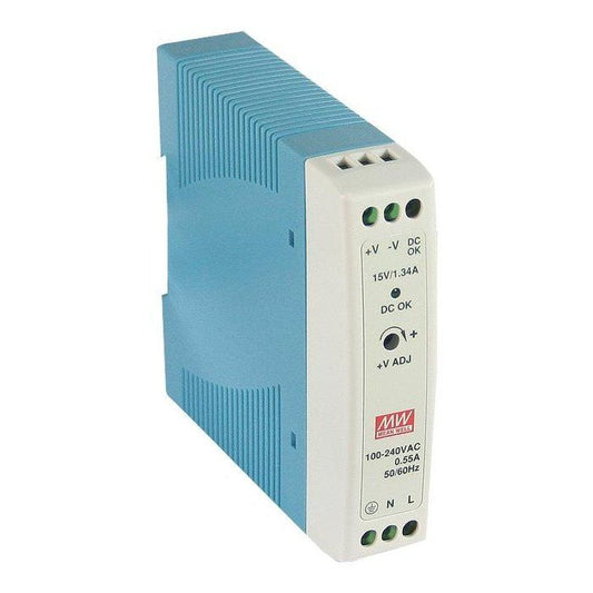 MDR-20-5 Mean Well SMPS 5V 3A Compact DIN Rail Power Supply | Reliable Performance - voltkart - MEANWELL - 