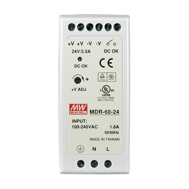 MDR-60-24 Mean Well SMPS 24V 2.5A Compact DIN Rail Power Supply | Reliable Performance voltkart