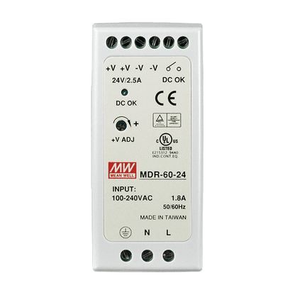 MDR-60-24 Mean Well SMPS 24V 2.5A Compact DIN Rail Power Supply | Reliable Performance - voltkart - MEANWELL - 