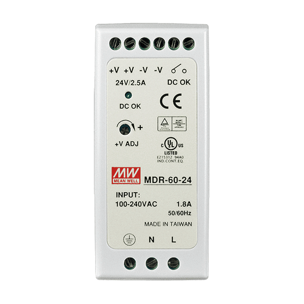 MDR-60-24 Mean Well SMPS 24V 2.5A Compact DIN Rail Power Supply | Reliable Performance