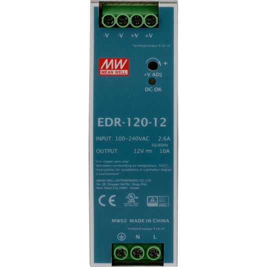 MEANWELL EDR-120-12 120W 12VDC 10AMP Power Supply | Reliable Industrial Grade PSU - voltkart - MEANWELL - 