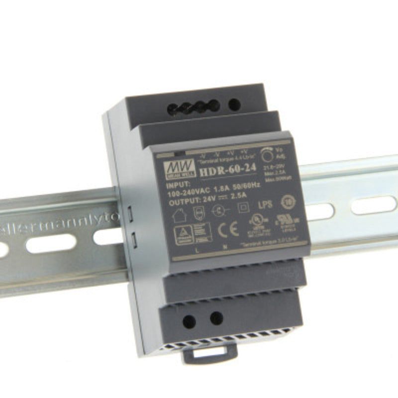Mean Well HDR-60-24, 2.5 amp 24vdc Din mounted Power Supply - voltkart -  - 