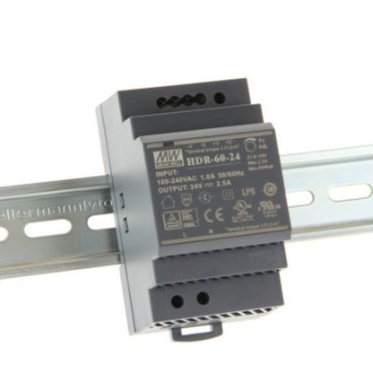 Mean Well HDR-60-24, 2.5 amp 24vdc Din mounted Power Supply - voltkart -  - 