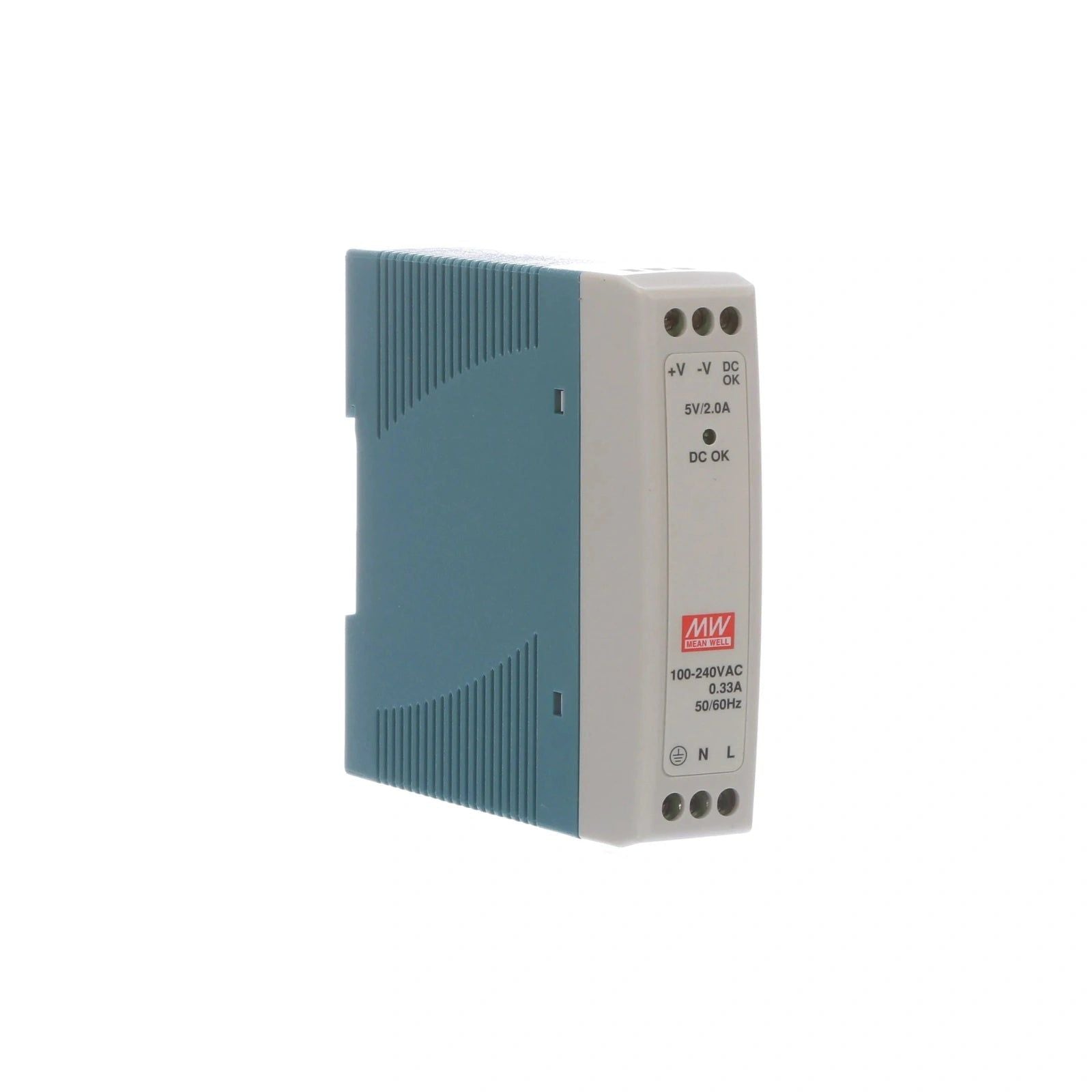 Mean Well MDR-10-5, 5v 2amp din mounted power supply - voltkart - MEANWELL - 