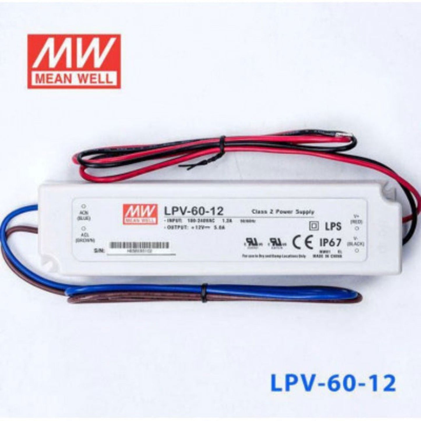 Mean well 12vx5a Constant Voltage Drivers LPV-60-12 IP67 - voltkart -  - 