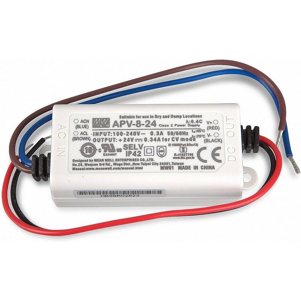 Meanwell APV-8-24 8W 24V DC LED Driver | Reliable Power Supply for LED Illumination voltkart