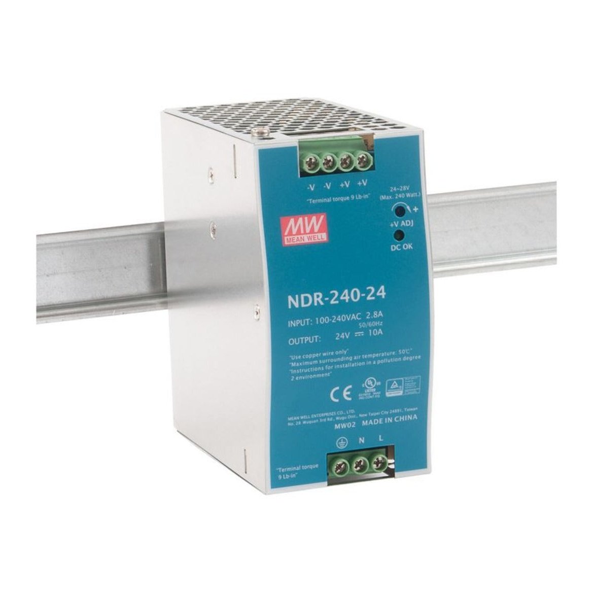 NDR-240-24 Mean Well SMPS 24V 10A DIN Rail Power Supply | Reliable Industrial Solution voltkart