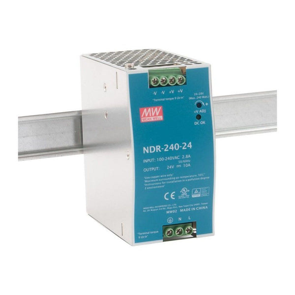 NDR-240-24 Mean Well SMPS 24V 10A DIN Rail Power Supply | Reliable Industrial Solution