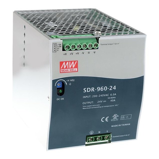 SDR-960-24 Mean Well SMPS 24V 40A DIN Rail Power Supply | Reliable Industrial Solution voltkart