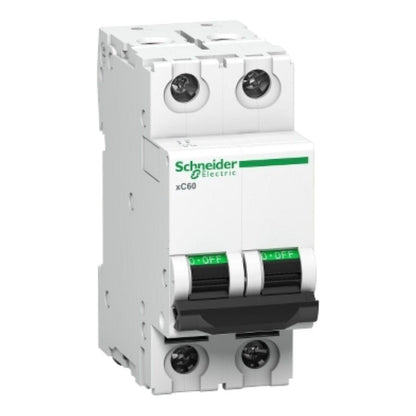 Schneider 20 amp, double pole mcb, C curve