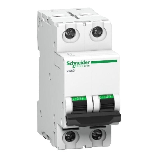 Schneider 32 amp, double pole mcb, C curve