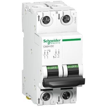 Schneider 6 amp, double pole mcb, C curve