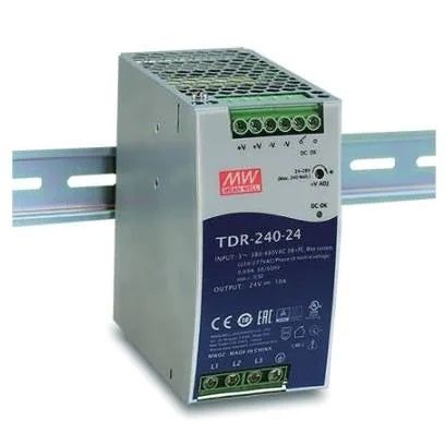 TDR-240-24 Mean Well SMPS 3 phase input, 24V 10A DIN Rail Power Supply | Reliable Industrial Solution