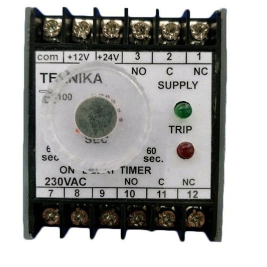 TE-100, Teknika On-delay timer, 220vac, 24vdc, 12vdc voltkart