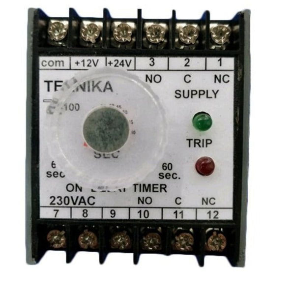 TE-100, Teknika On-delay timer, 220vac, 24vdc, 12vdc