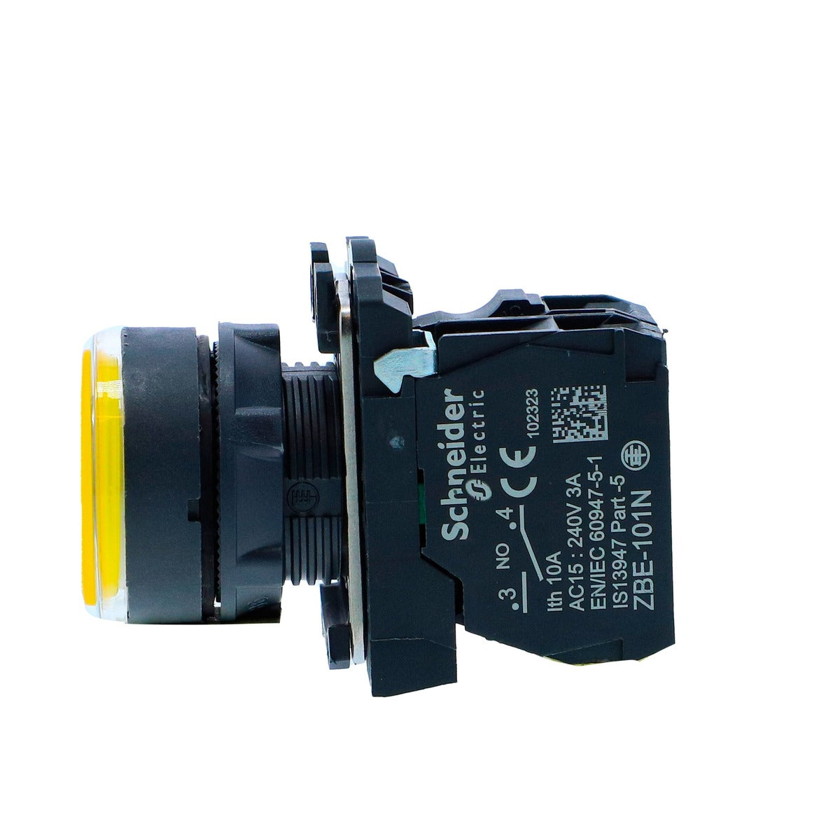 Schneider XB5AW35M1N Illuminated Push Button Yellow, 22mm, 230V AC - view 2