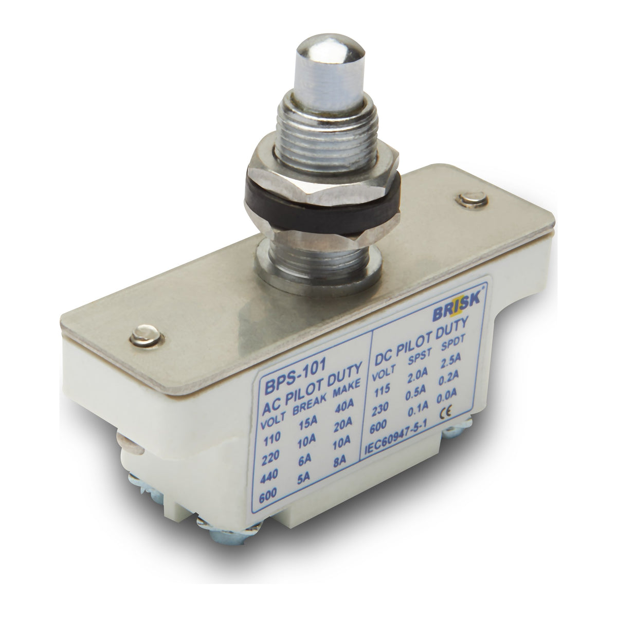 Brisk BPS-101 Precision Limit Switch with Panel Mount Plunger