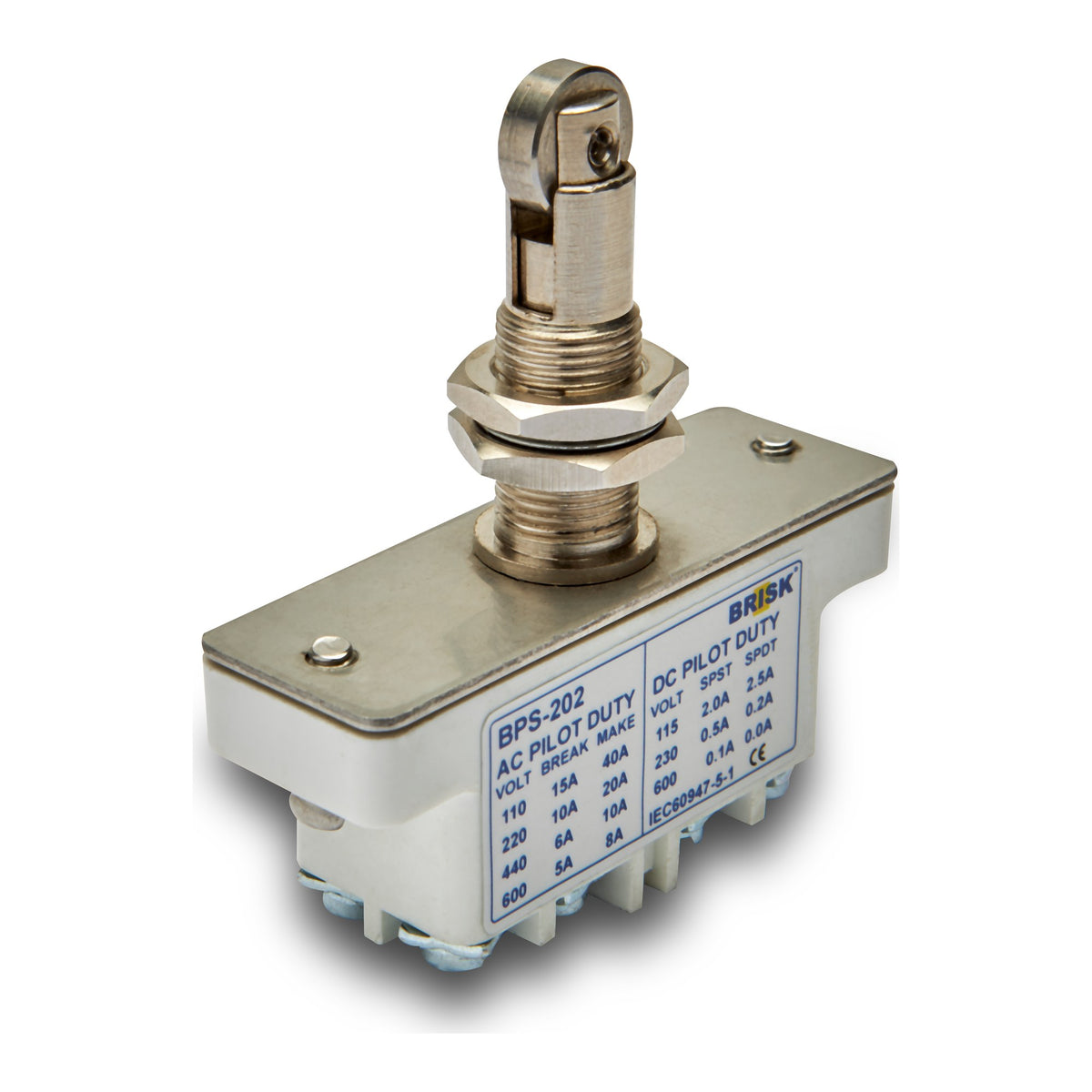 Brisk BPS-202 Precision Limit Switch with Panel Mount Roller Plunger (Cross)